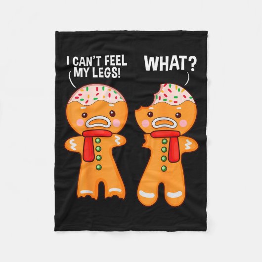Grappige Gingerman Ginger Brood Mannen Kerst X Fleece Deken (Voorkant)