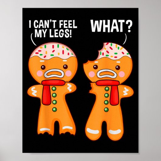 Grappige Gingerman Ginger Brood Mannen Kerst X Poster (Voorkant)
