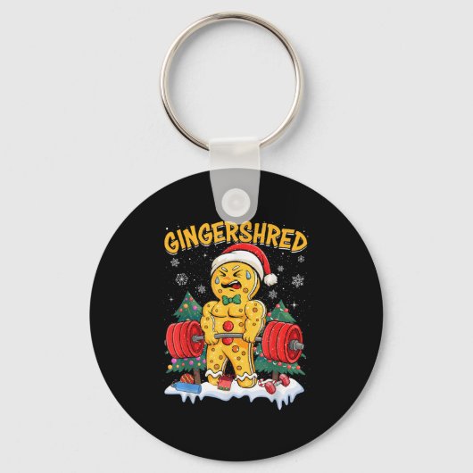 Grappige Gingerman Gingershred Gym Bodybuilding Sleutelhanger (Voorkant)