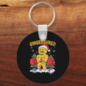 Grappige Gingerman Gingershred Gym Bodybuilding Sleutelhanger (Voorkant)