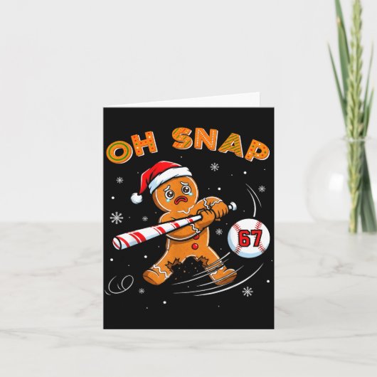 Grappige Gingermans Oh Snap 67 Baseball Meme Grapp Kaart (Voorkant)