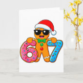 Grappige Gingersnap Zes Zeven 67 IJsdroppende Kers Kaart (Gele Bloem)