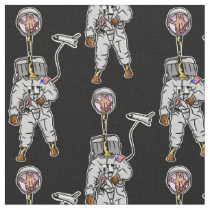 Grappige giraf astronaut stof