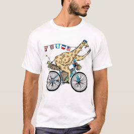Grappige giraf bikebacking t-shirt