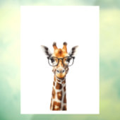 Grappige giraf met bril raamsticker (Vel 3)