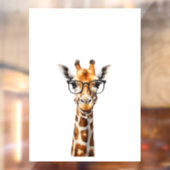 Grappige giraf met bril raamsticker (Vel 2)