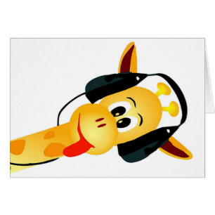 grappige giraf met hoofdtelefoon