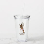 Grappige Giraffe Acryl Tumbler Drinkbeker (Achterkant)