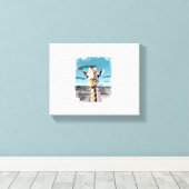 Grappige Giraffe Afrika Savannah Selfie met Alien Canvas Afdruk (Insitu (Houten vloer))