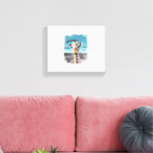Grappige Giraffe Afrika Savannah Selfie met Alien Canvas Afdruk (Insitu (Woonkamer))