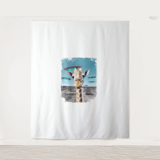Grappige Giraffe Afrika Savannah Selfie met Alien  Wandkleed