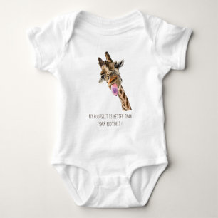 Grappige Giraffe Baby Bodysuit - Aangepaste tekst