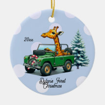 Grappige Giraffe Baby's Eerste Kerstmis