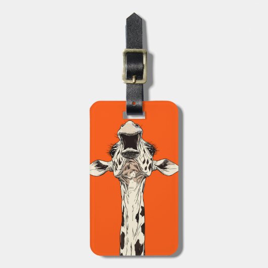 Grappige Giraffe Bagagelabel (Voorkant verticaal)