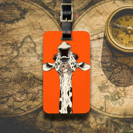 Grappige Giraffe Bagagelabel