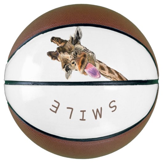 Grappige Giraffe Basketbal Glimlach - Aangepaste t (Voorkant)