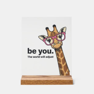 Grappige Giraffe Be You Vintage Gravure Shirt Ontw Acryl Bord