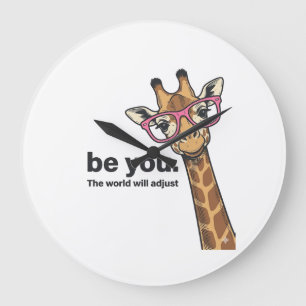 Grappige Giraffe Be You Vintage Gravure Shirt Ontw Grote Klok