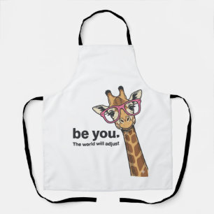Grappige Giraffe Be You Vintage Gravure Shirt Ontw Schort