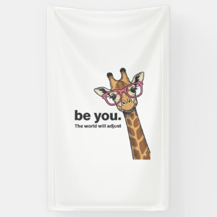 Grappige Giraffe Be You Vintage Gravure Shirt Ontw Spandoek