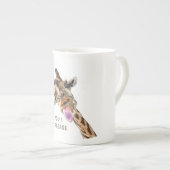 Grappige Giraffe Bone China Mok - aangepaste tekst (Voorkant rechts)
