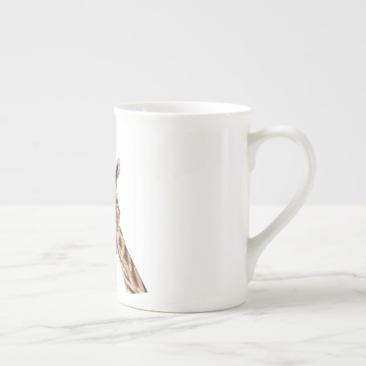 Grappige Giraffe Bone China Mok - aangepaste tekst (Rechts)