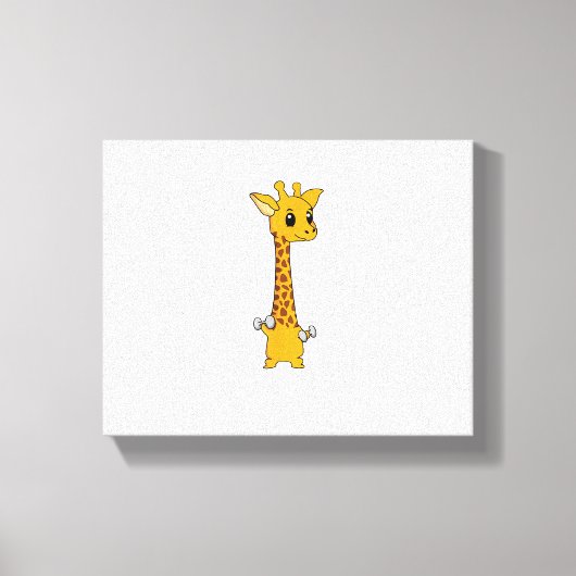 Grappige Giraffe Camelopard Til Gym Motivatie Canvas Afdruk (Voorkant)