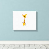 Grappige Giraffe Camelopard Til Gym Motivatie Canvas Afdruk (Insitu (Houten vloer))