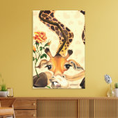 Grappige Giraffe Canvas Print (Insitu (Woonkamer))