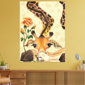 Grappige Giraffe Canvas Print (Insitu (Woonkamer))