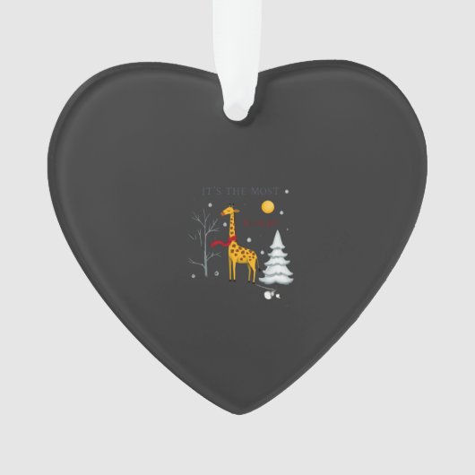 Grappige Giraffe De Meest Wonderevolle Tijd Kerstm Ornament (voorkant)