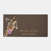 Grappige Giraffe Desk Mat met aangepaste tekst en (Voorkant)