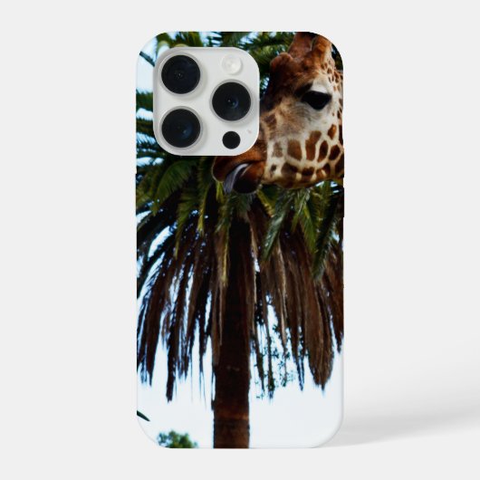 Grappige Giraffe Die Een Framboos Geef, iPhone Hoesje (Achterkant)