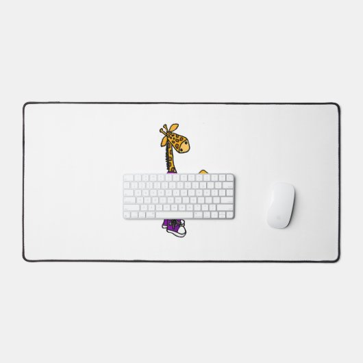 Grappige Giraffe die Pickleball speelt Bureaumat (Keyboard & Muis)