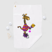 Grappige Giraffe die Pickleball speelt Golfhanddoek (Insitu)