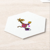 Grappige Giraffe die Pickleball speelt Kartonnen Onderzetters (Schuin)