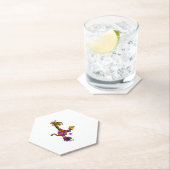 Grappige Giraffe die Pickleball speelt Kartonnen Onderzetters (Insitu)