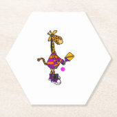 Grappige Giraffe die Pickleball speelt Kartonnen Onderzetters (Voorkant)