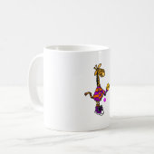 Grappige Giraffe die Pickleball speelt Koffiemok (Voorkant links)