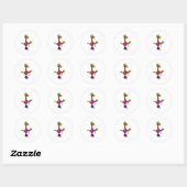Grappige Giraffe die Pickleball speelt Ronde Sticker (Vel)
