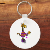 Grappige Giraffe die Pickleball speelt Sleutelhanger (Voorkant)