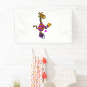 Grappige Giraffe die Pickleball speelt Spandoek (Insitu)