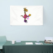 Grappige Giraffe die Pickleball speelt Spandoek (Beurs)