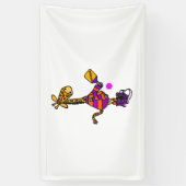 Grappige Giraffe die Pickleball speelt Spandoek (Verticaal)