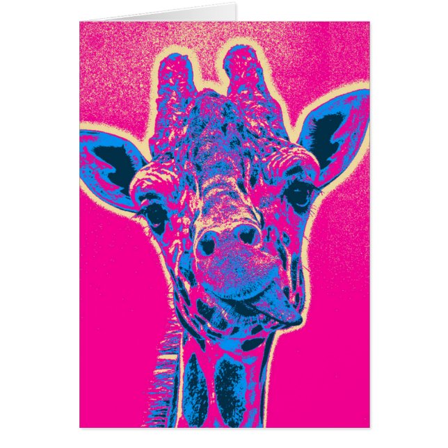 Grappige giraffe die zijn tong uitsteekt (Voorkant)