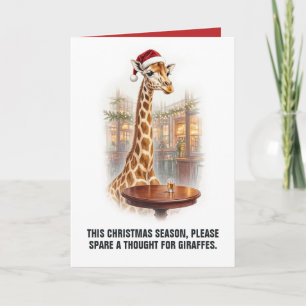 Grappige Giraffe Drankgrap Kerstmis Kaart