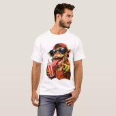 Grappige Giraffe Drink Mode T-shirt   (Voorkant volledig)