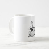 Grappige Giraffe Drummer Drummer Drumset Drumsti Koffiemok (Voorkant links)