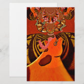 Grappige Giraffe: een caleidoscopische Afrikaanse  Briefpapier (Voorkant / Achterkant)