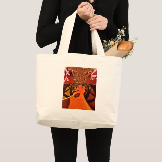 Grappige Giraffe: een caleidoscopische Afrikaanse Grote Tote Bag (Voorkant (product))